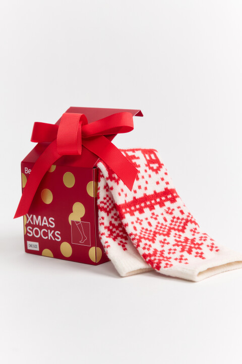 

Носки с новогодним принтом, Красный, Носки с новогодним принтом