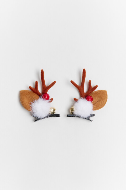 

Заколки с ушками и рожками (2 штуки), Белый, Заколки с ушками и рожками (2 штуки)