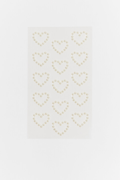 

Наклейки для тела в виде сердец из бусин, Белый, Наклейки для тела в виде сердец из бусин