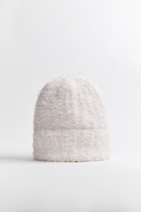 

Шапка-бини пушистая с ворсом, Молочный, Шапка-бини пушистая с ворсом