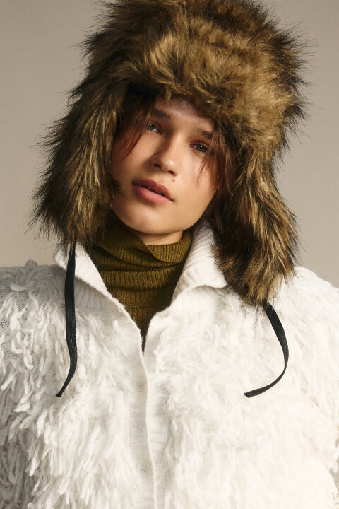 

Шапка-ушанка из искусственного меха, Мультиколор, Шапка-ушанка из искусственного меха