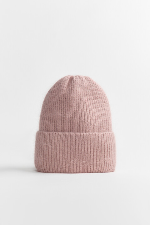 

Шапка-бини с ангорской шерстью, Розовый, Шапка-бини с ангорской шерстью