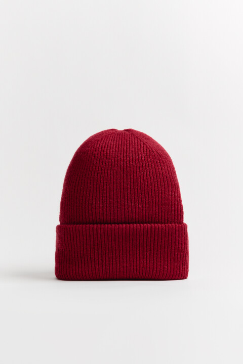 

Шапка-бини трикотажная в рубчик, Бордовый, Шапка-бини трикотажная в рубчик