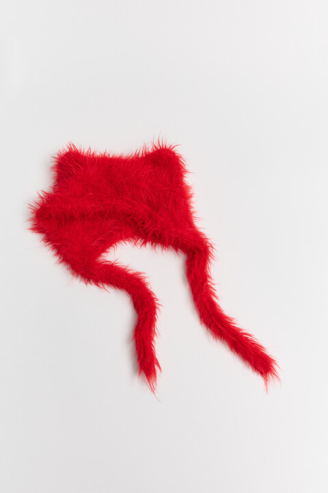 

Шапка-чепчик пушистая с ушками, Черный, Шапка-чепчик пушистая с ушками