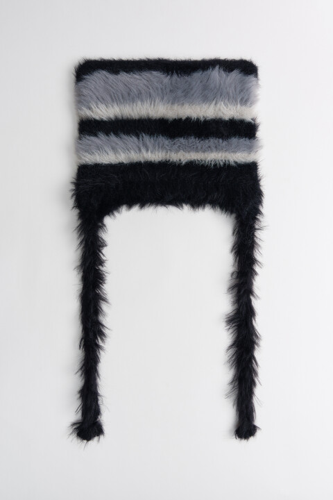 

Шапка-чепчик пушистая, Черный, Шапка-чепчик пушистая