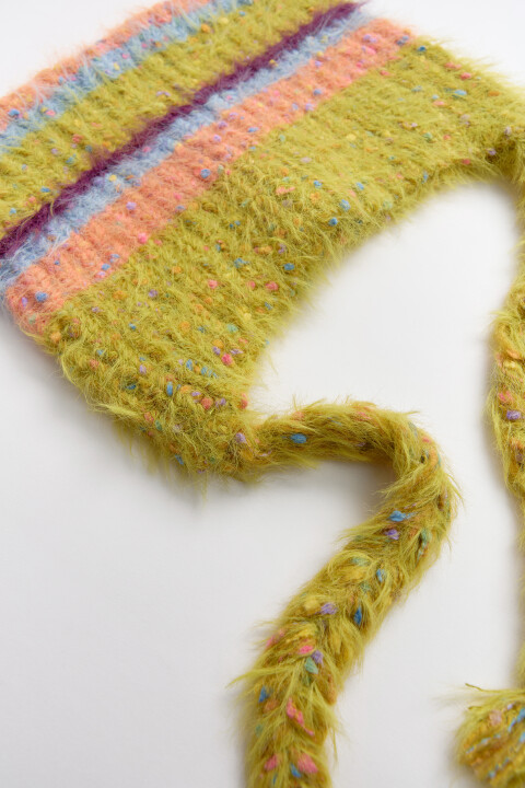 

Шапка-чепчик пушистая, Мультиколор, Шапка-чепчик пушистая