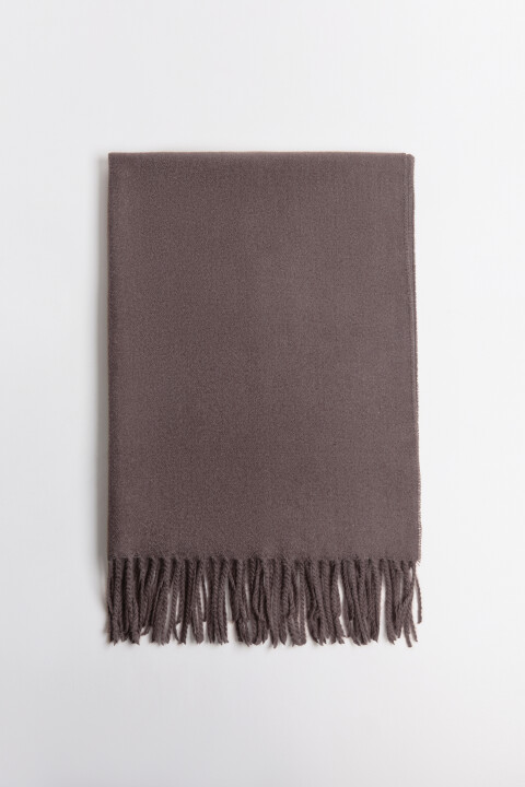 

Шарф тонкий с длинной бахромой, Серый, Шарф тонкий с длинной бахромой