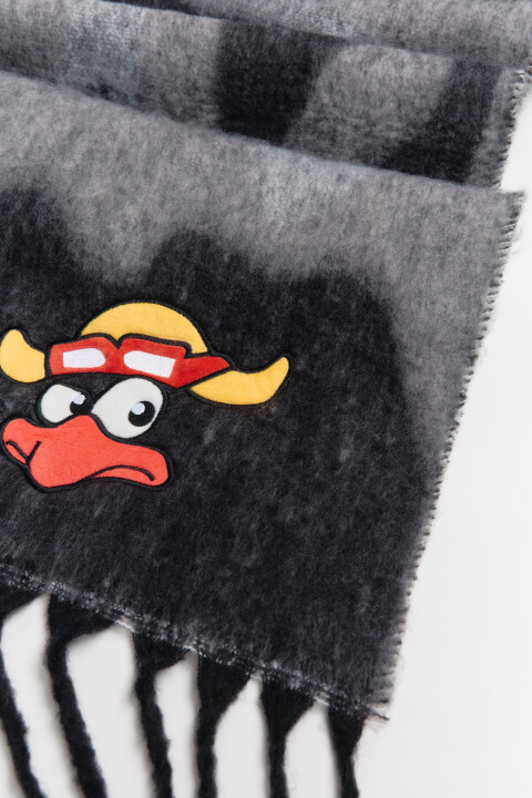 

Шарф теплый с патчем, Серый, Шарф теплый с патчем