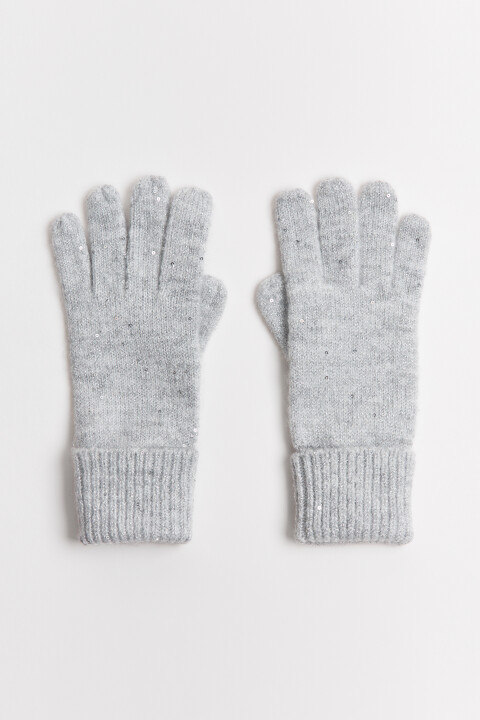 

Перчатки трикотажные с пайетками, Черный, Перчатки трикотажные с пайетками