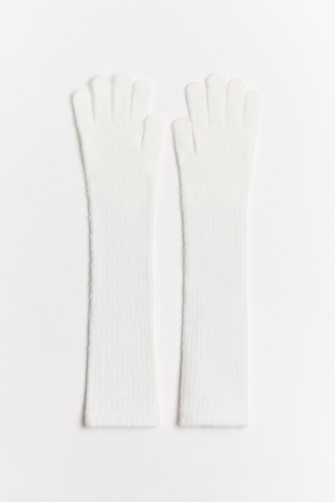 

Перчатки длинные с шерстью, Молочный, Перчатки длинные с шерстью