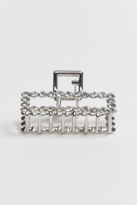 

Заколка-краб со стразами, Серый, Заколка-краб со стразами