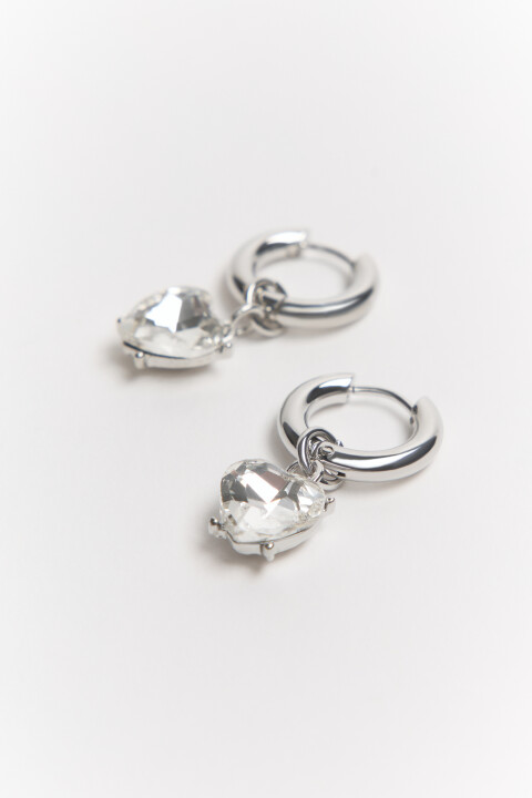 

Серьги с подвесками в виде сердец, Серый, Серьги с подвесками в виде сердец