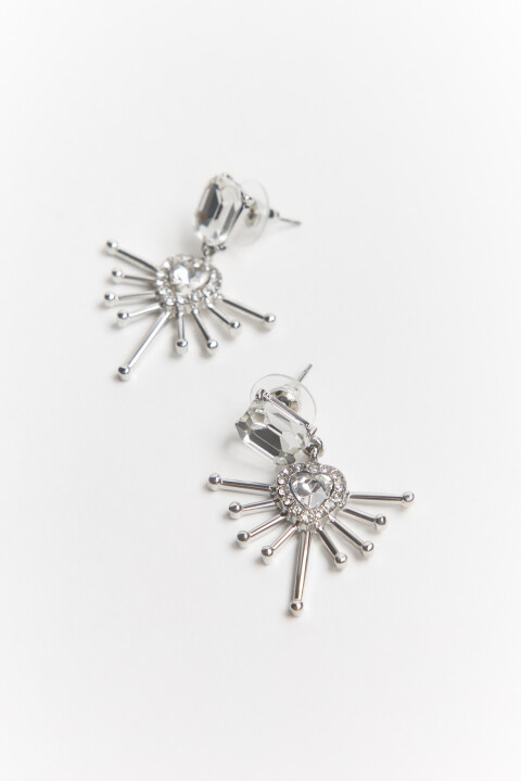 

Серьги с подвесками и стразами, Серый, Серьги с подвесками и стразами