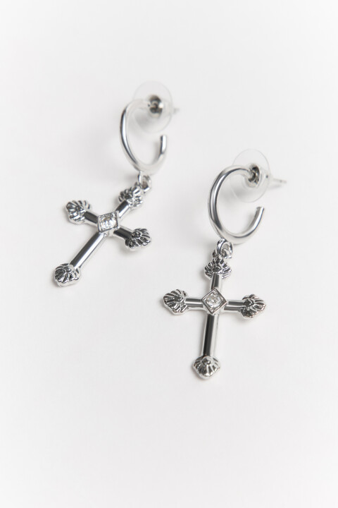 

Серьги с подвесками-крестами, Серый, Серьги с подвесками-крестами