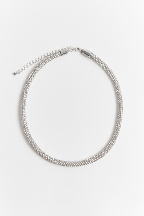 

Колье-жгут со стразами, Серый, Колье-жгут со стразами