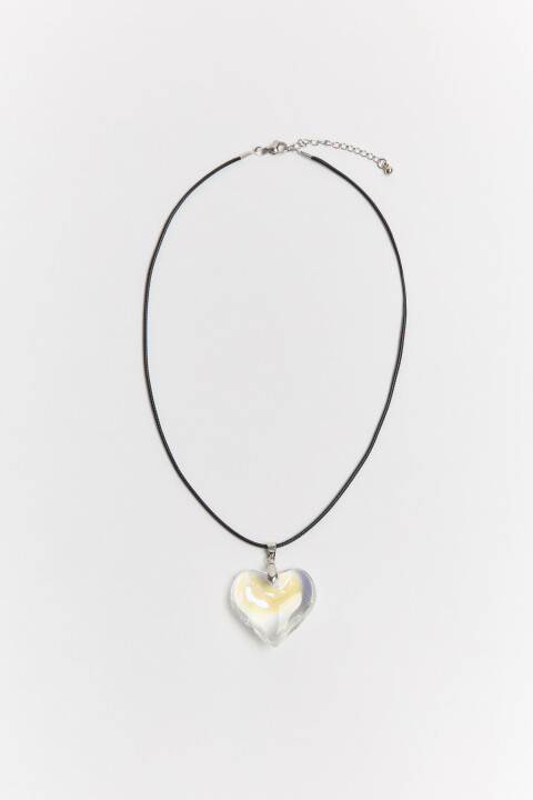 

Колье-шнурок с сердечком, Белый, Колье-шнурок с сердечком