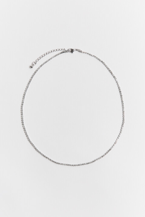 

Цепочка серебристая со стразами, Серый, Цепочка серебристая со стразами