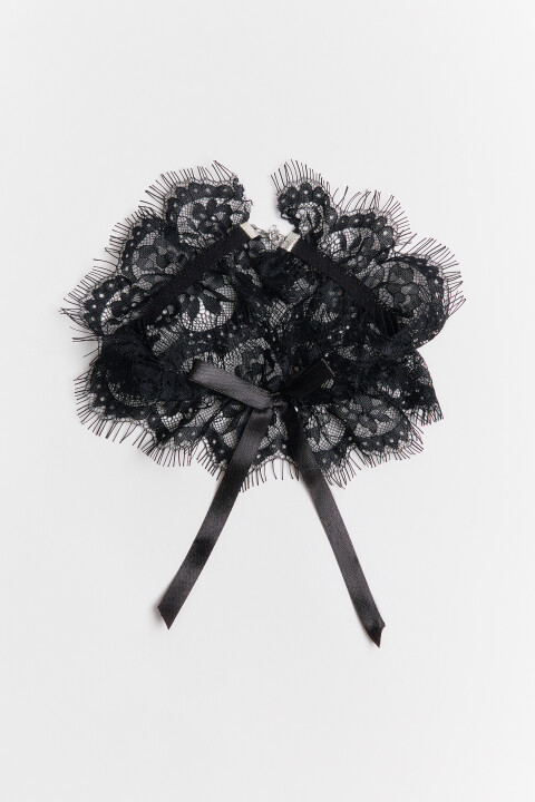 

Чокер кружевной с бантиком, Серый, Чокер кружевной с бантиком