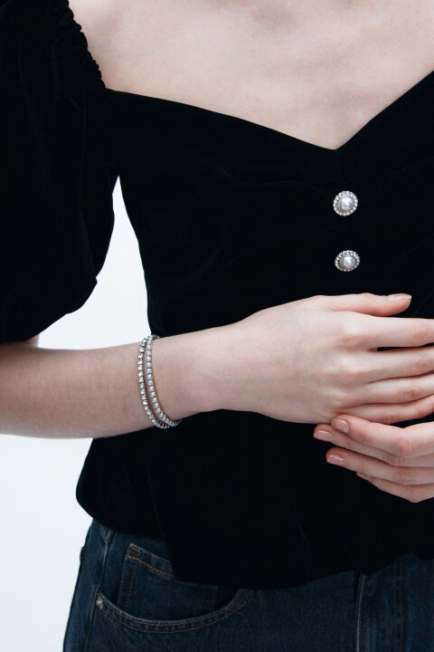 

Набор браслетов с декором (2 штуки), Серый, Набор браслетов с декором (2 штуки)