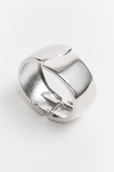 

Браслет широкий серебристый, Серый, Браслет широкий серебристый