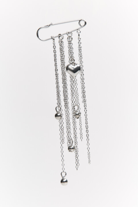 

Брошь-булавка с подвесками, Серый, Брошь-булавка с подвесками