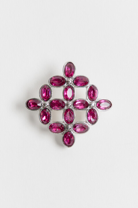 

Брошь с цветными стразами, Серый, Брошь с цветными стразами