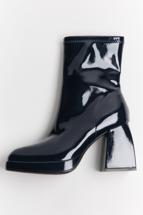 

Ботильоны лаковые на массивном каблуке, Синий, Ботильоны лаковые на массивном каблуке