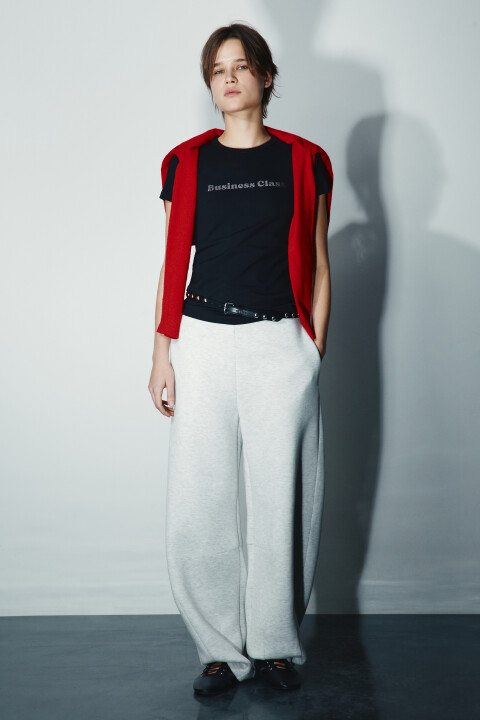 

Футболка приталенная с надписью, Черный, Футболка приталенная с надписью