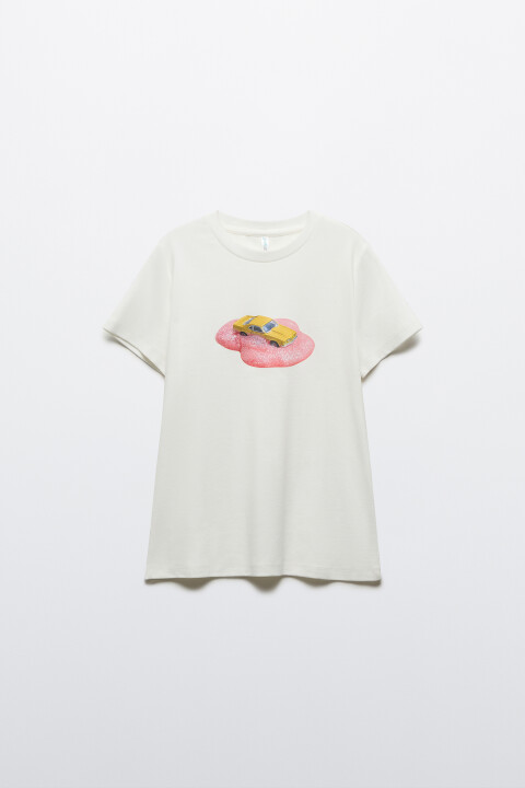 

Футболка облегающая с принтом, Розовый, Футболка облегающая с принтом