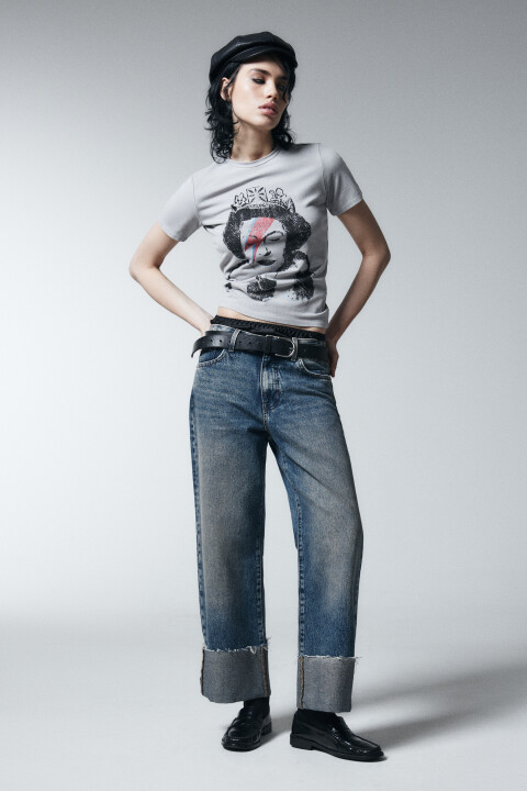 

Футболка облегающая с принтом, Серый, футболка облегающая с принтом