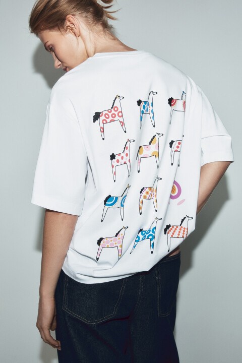 

Футболка хлопковая оверсайз с принтом, Мультиколор, Футболка хлопковая оверсайз с принтом