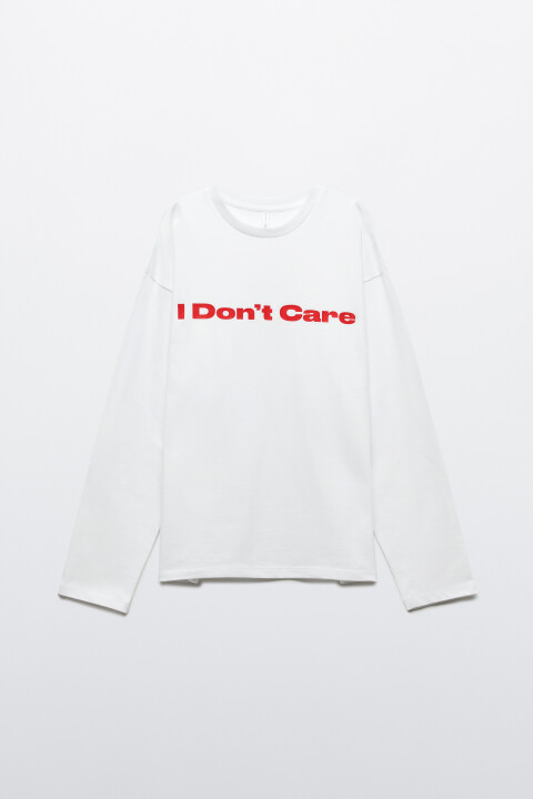 

Лонгслив хлопковый с принтом, Белый, Лонгслив хлопковый с принтом