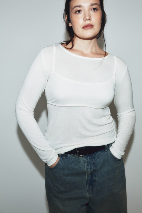 лонгслив женский befree Лонгслив oversize с имитацией топа