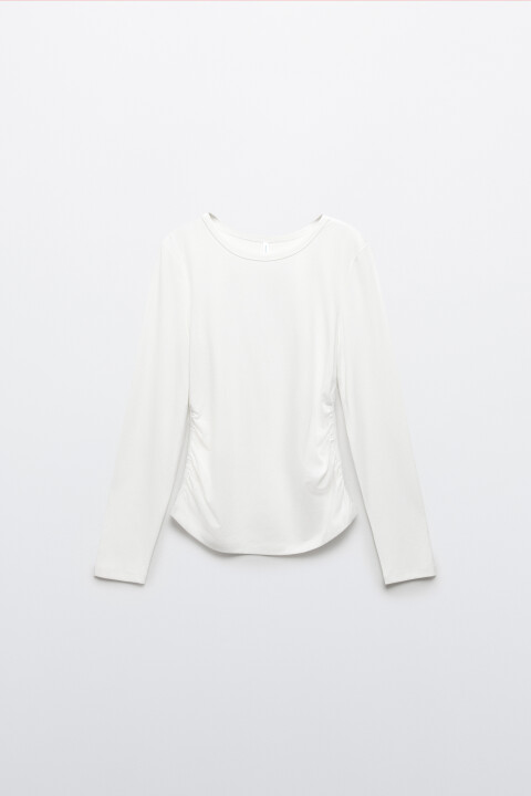 

Лонгслив приталенный со сборками, Коричневый, Лонгслив приталенный со сборками