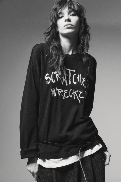 

Лонгслив хлопковый с принтом, Белый, Лонгслив хлопковый с принтом