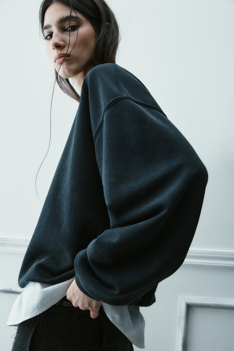 

Свитшот вареный с рубашкой, Серый, Свитшот вареный с рубашкой