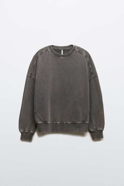 

Свитшот с вареным эффектом, Серый, Свитшот с вареным эффектом