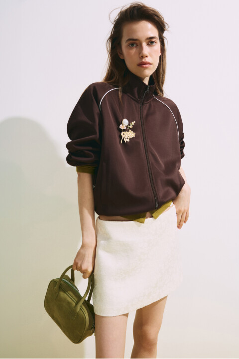 

Куртка-олимпийка с лампасами, Коричневый, Куртка-олимпийка с лампасами