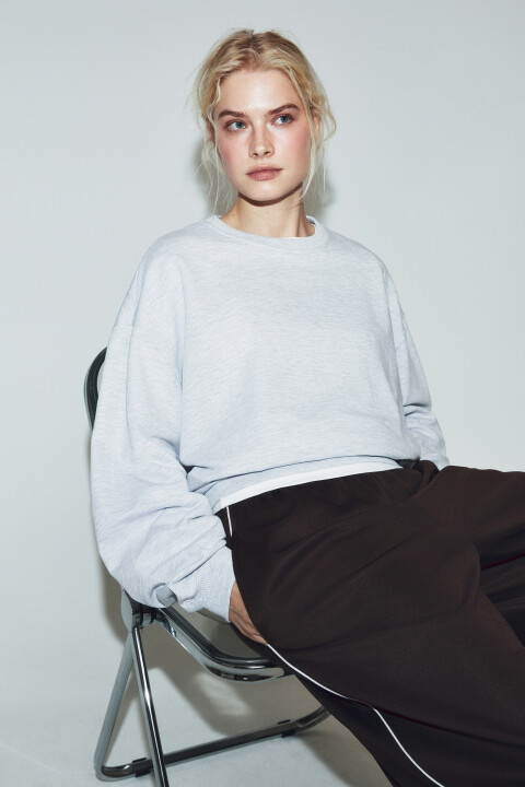 

Свитшот базовый из хлопкового трикотажа, Серый, Свитшот базовый из хлопкового трикотажа