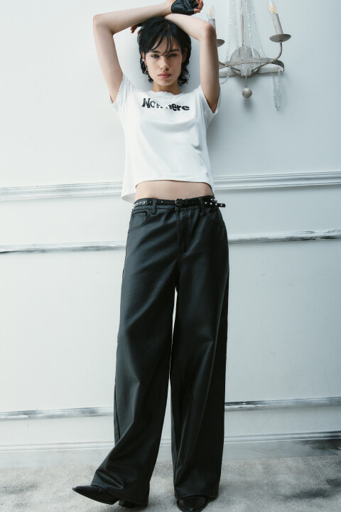 

Джинсы baggy fit с кожаным накатом, Черный, Джинсы baggy fit с кожаным накатом