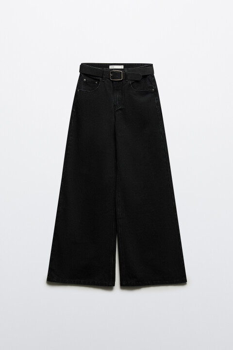 

Джинсы широкие с ремнем, Черный, Джинсы широкие с ремнем