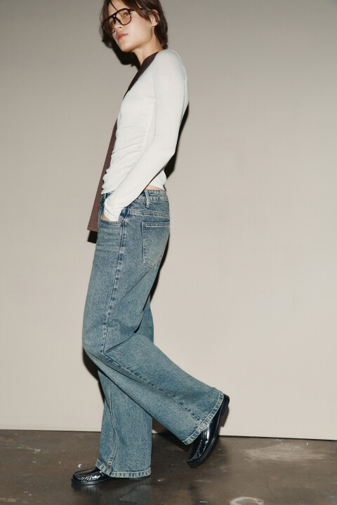 

Джинсы прямые со средней посадкой, Коричневый, Джинсы прямые со средней посадкой