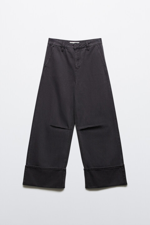 

Джинсы baggy fit с подворотами, Серый, Джинсы baggy fit с подворотами