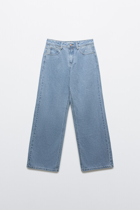 

Джинсы straight fit со средней посадкой и вставками, Голубой, Джинсы straight fit со средней посадкой и вставками