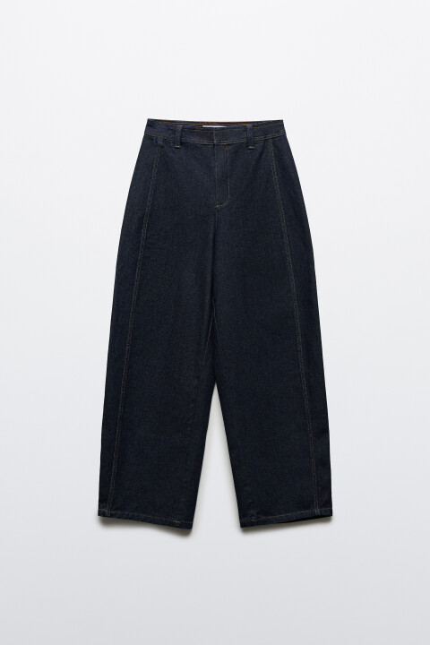 

Джинсы wide leg с декоративными швами, Синий, Джинсы wide leg с декоративными швами