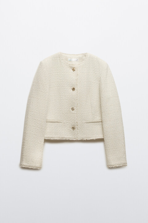 

Жакет твидовый укороченный с шерстью, Черный, Жакет твидовый укороченный с шерстью