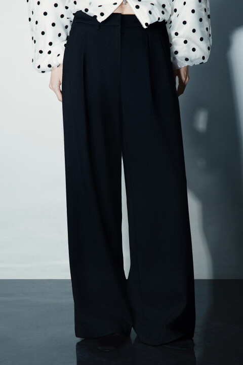 

Брюки широкие костюмные, Черный, Брюки широкие костюмные