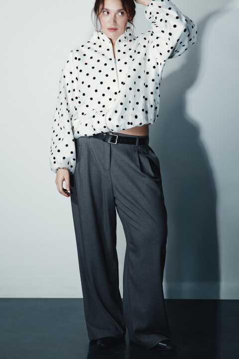 

Брюки широкие с высокой посадкой, Черный, Брюки широкие с высокой посадкой