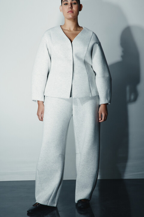 

Брюки barrel fit с декоративными швами, Черный, Брюки barrel fit с декоративными швами