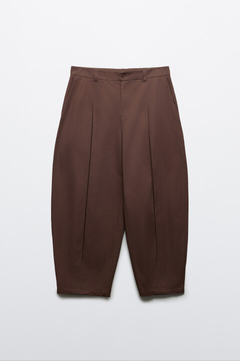 

Брюки barrel fit из хлопка, Коричневый, Брюки barrel fit из хлопка